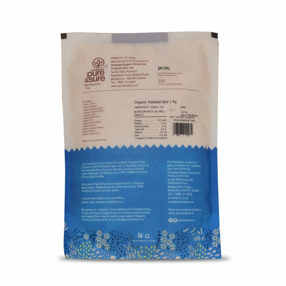 Pure & Sure Sonamasoori Polished Organic Rice | Grab2Buy