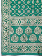 Myshka Women's Green Silk Print Casual Dupatta | Grab2Buy