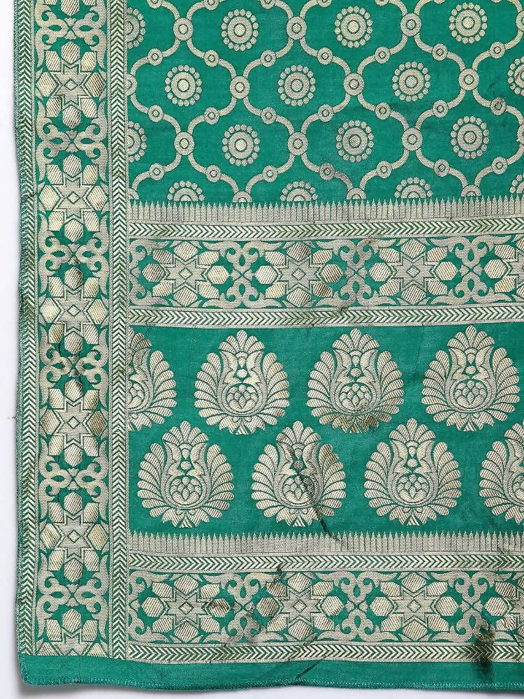 Myshka Women's Green Silk Print Casual Dupatta | Grab2Buy