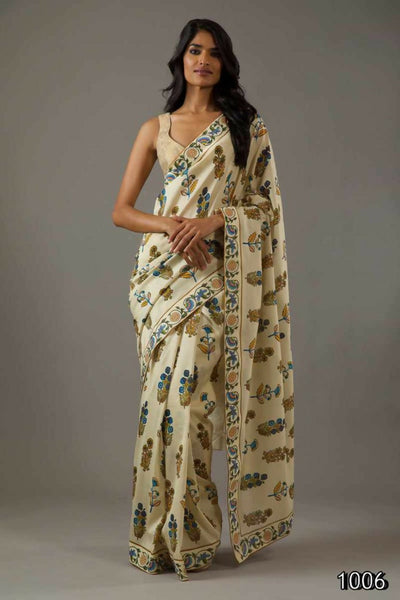 Partywear Designer Pastle Bright Moss Fancy Saree - Durga