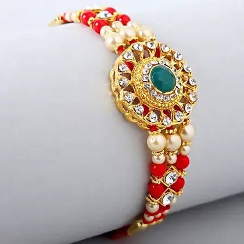 American Diamond Motif Rakhi and Cadbury Silk Chocolates | Grab2Buy
