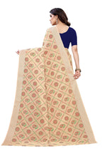 Vamika Cream Linen Jari Border Saree (CHARVI CREAM) | Grab2Buy