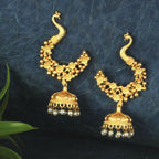 Joban Fashion Women Matte Gold Brass Jhumka | Grab2Buy
