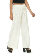 Mominos Fashion Moeza Reyon Cotton White Color Chikan Work Palazzo | Grab2Buy