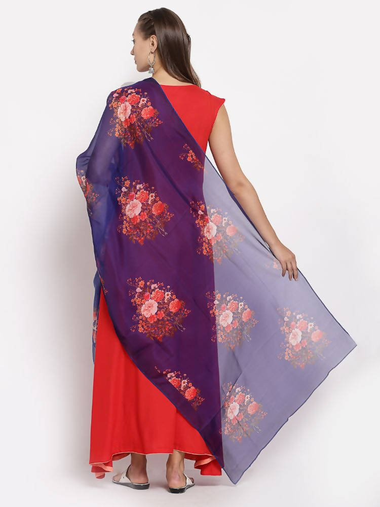 Myshka Women's Red Cotton Solid Sleeveless Round Neck Casual Kurta Dupatta Set | Grab2Buy