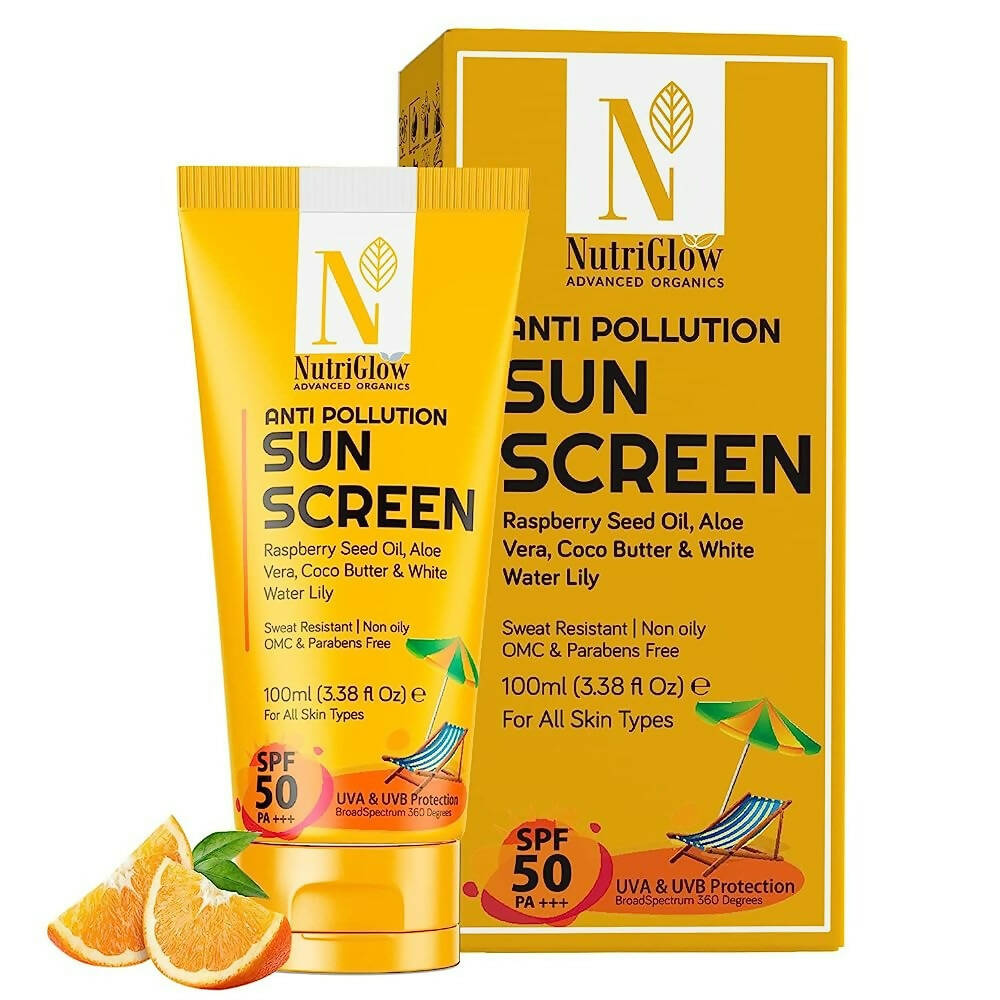 NutriGlow Advanced Organics Anti Pollution Sun Screen SPF 50 PA+++ | Grab2Buy