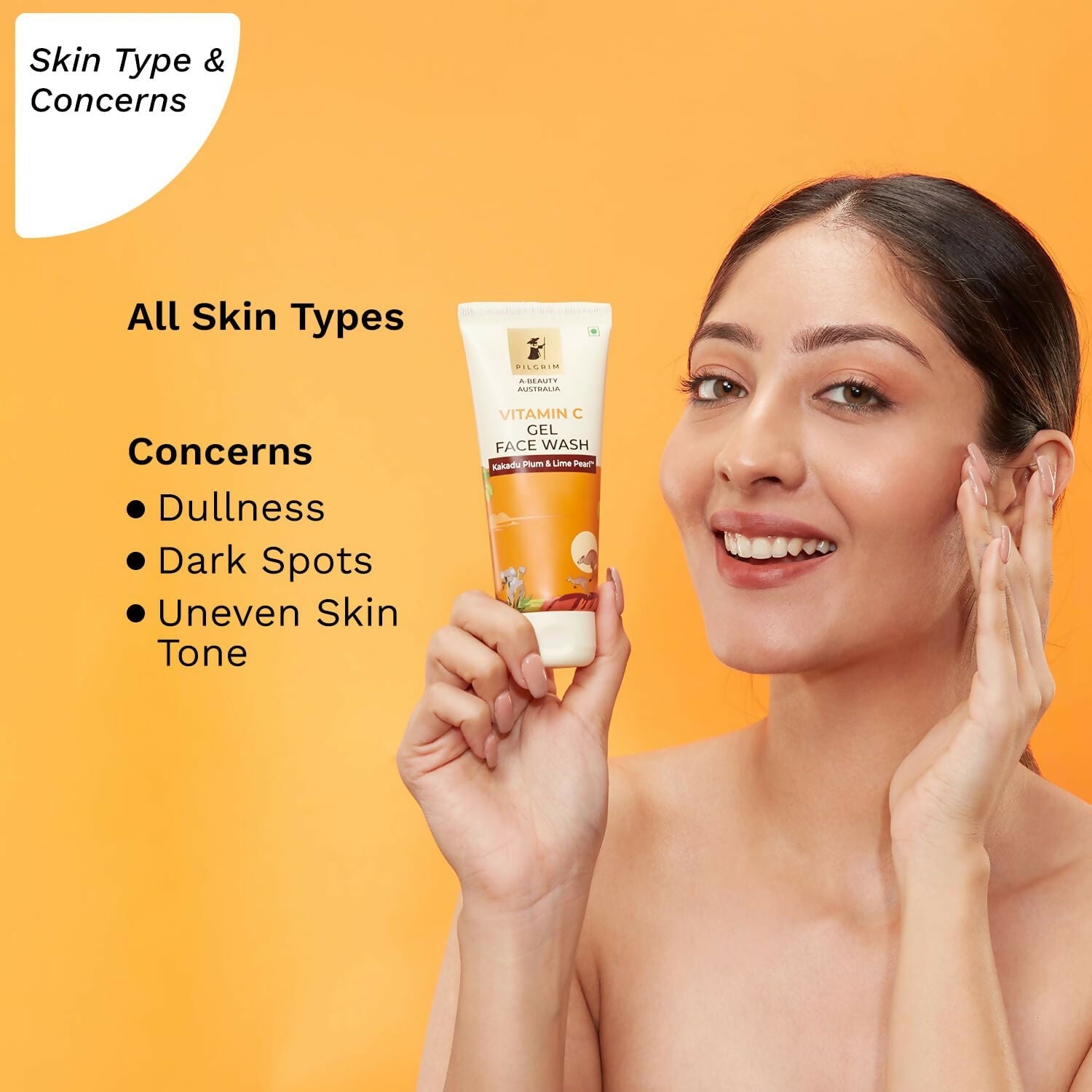 Pilgrim Australian Vitamin C Gel Face Wash For Glowing Skin With Kakadu Plum & Lime Pearl | Grab2Buy