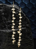 NVR Women Gold-Polished Pearls Studded Classic Layered Ear Chain Earrings
