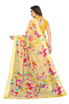Vamika Yellow Linen Satin Border Saree | Grab2Buy