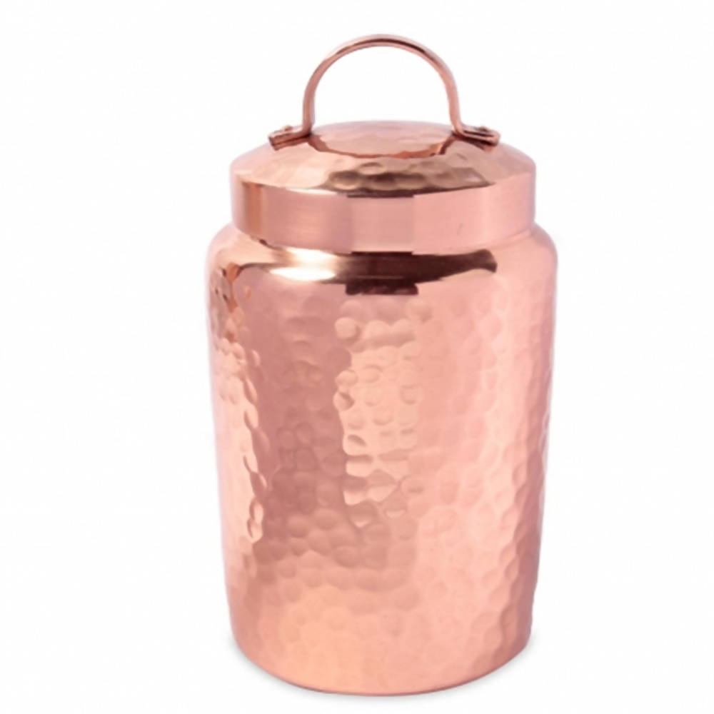 Isha Life Hammered Copper Container with Lid | Grab2Buy