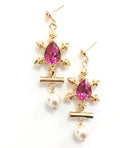 Bling Accessories Swarovski Fuchsia Earrings | Grab2Buy