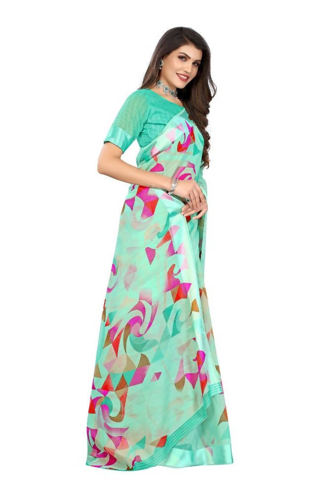 Vamika Green Linen Satin Border Saree | Grab2Buy
