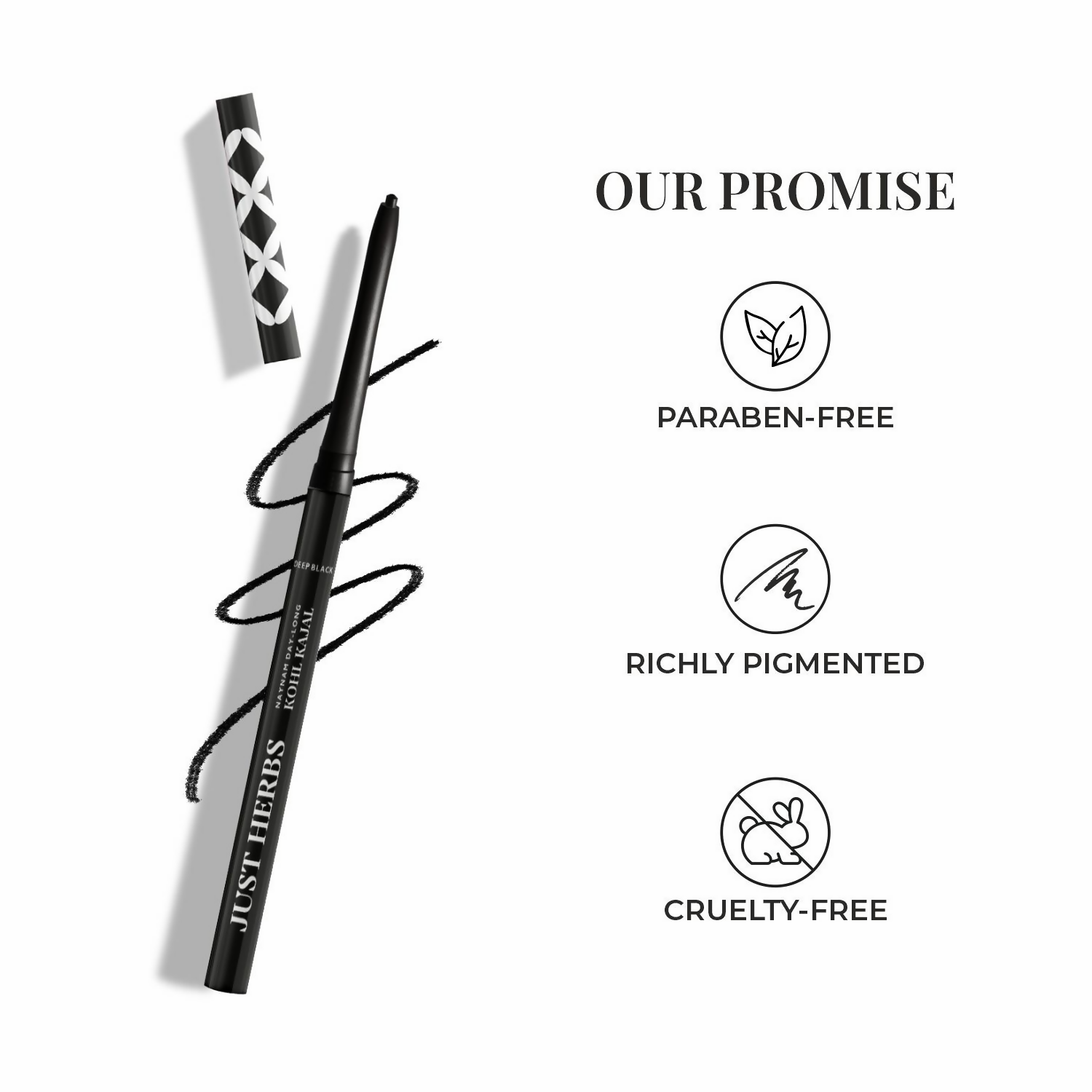Just Herbs Naynam Day - Long Kohl Kajal | Grab2Buy
