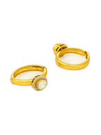 Women's Hoops Kundan Earrings - Ruby Raang | Grab2Buy