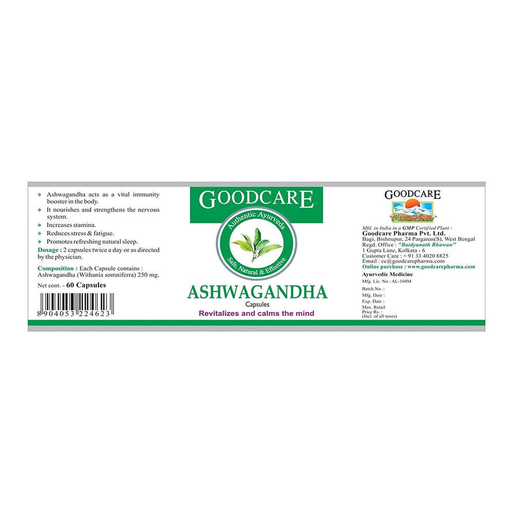 Goodcare Authentic Ayurveda Ashwagandha Capsules | Grab2Buy