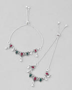 VOJ Set of 2 Traditional Heart Shaped Designer Anklet