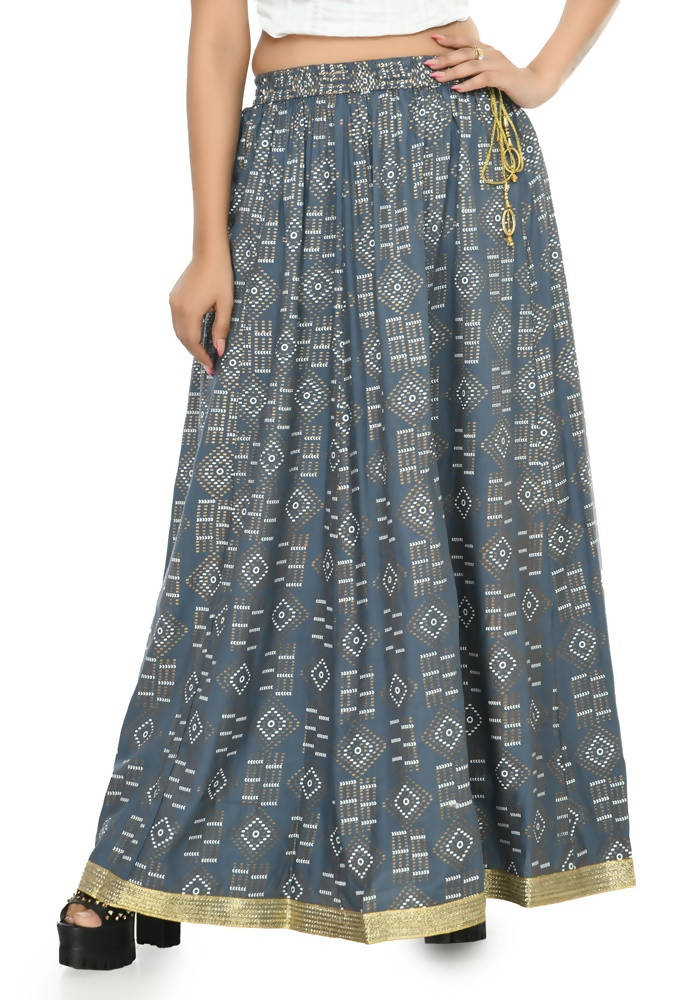 Mominos Fashion Moeza Cotton Grey Printed Lehenga (Lancha) | Grab2Buy