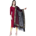 A R Silk Women's Gotta Patti Embroidery Orgenza Cotton Black Dupattas and Chunnis | Grab2Buy