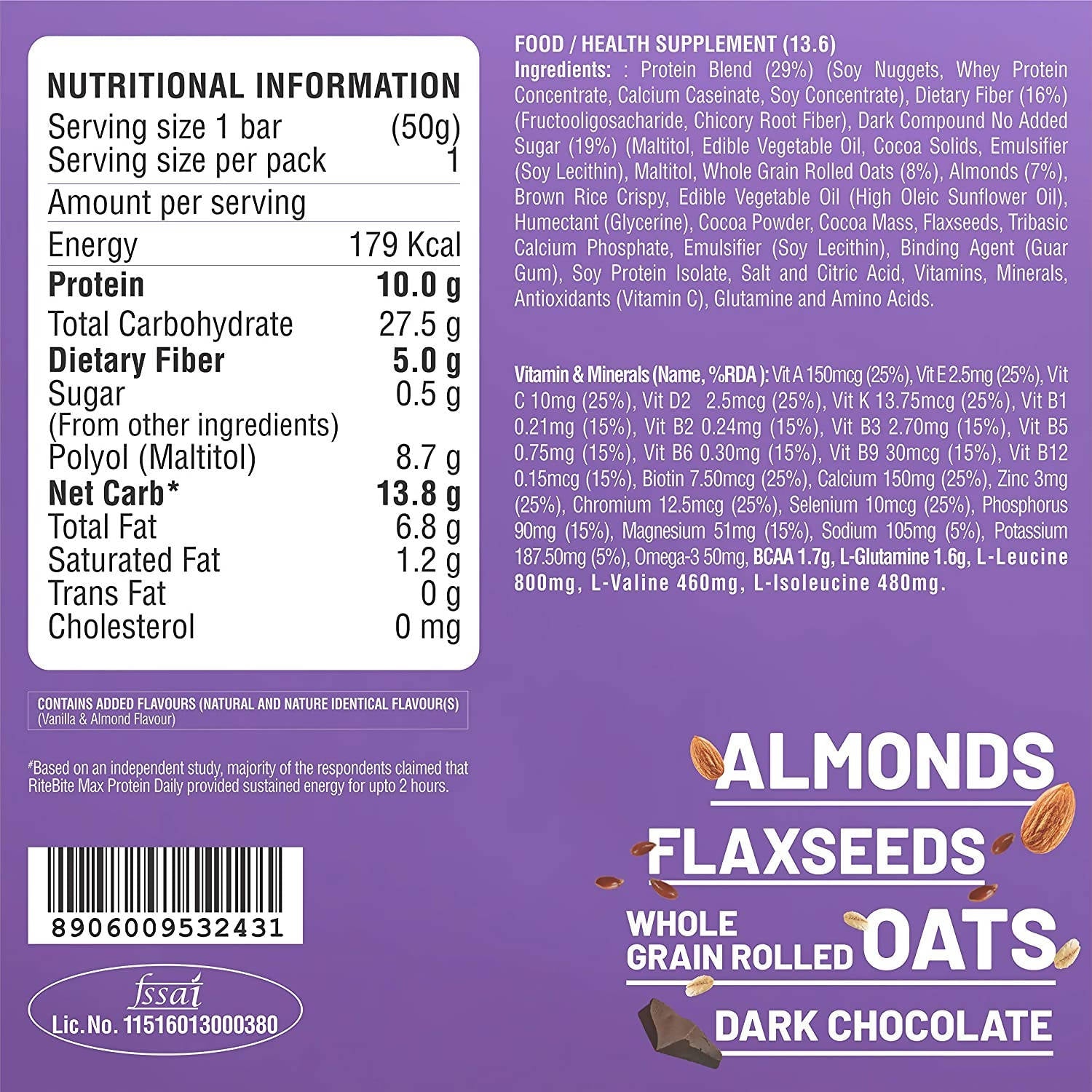 RiteBite Max Protein Daily Choco Almond Bar | Grab2Buy