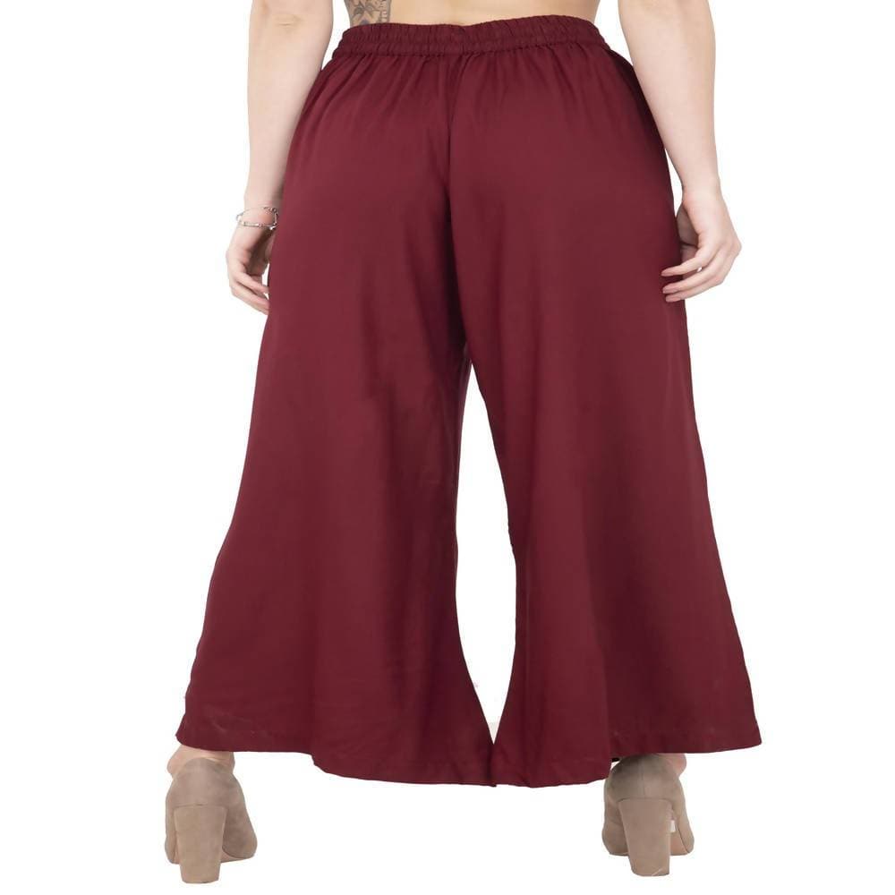 Lagi Women's Maroon Solid Palazzo (PLZ04I) | Grab2Buy