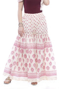 Mominos Fashion Cotton Block Print With Lace Work Off White Maroon Color Prints Palazzo | Grab2Buy