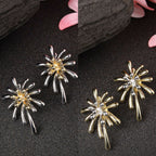 NVR Women's Set of 2 Silver & Gold Brass-Plated Floral Shape Drop Earrings | Grab2Buy