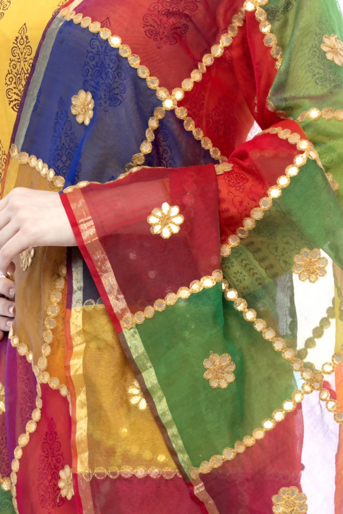 Mominos Fashion Multi Gota Box Dupatta | Grab2Buy