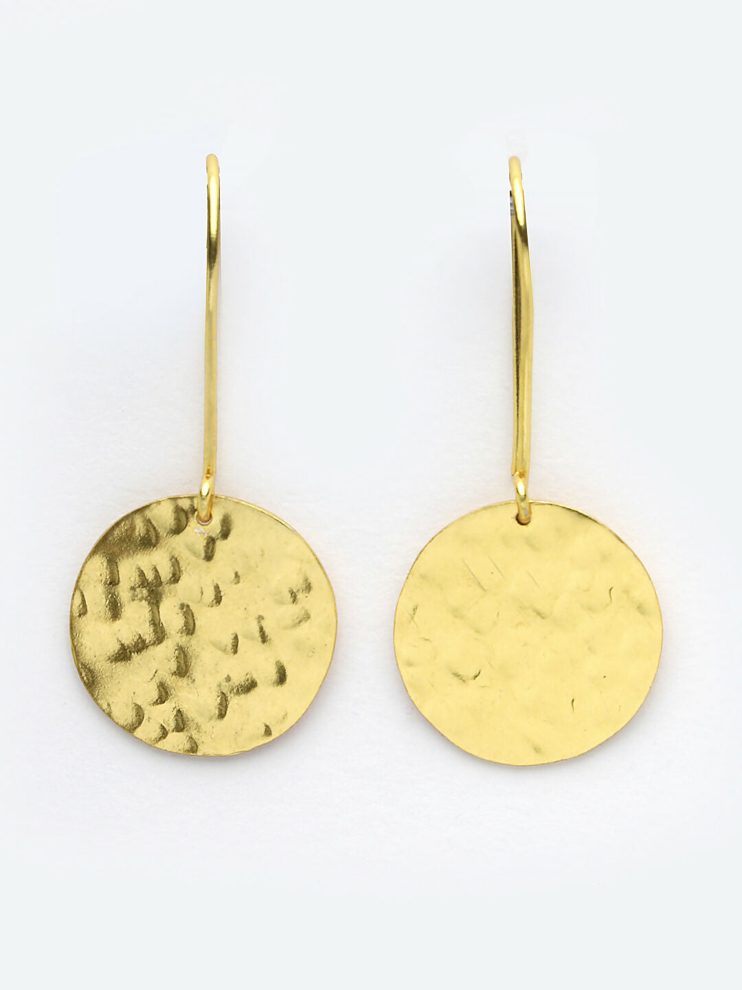 NVR Women Gold-Polished Fish Hook Circle Drop Earrings | Grab2Buy