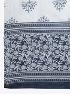 Yufta Women Blue & White Printed Pure Cotton Kurta with Trouser & Dupatta | Grab2Buy