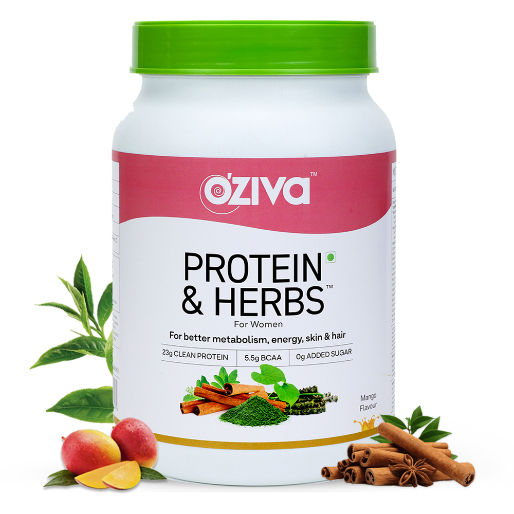 OZiva Protein & Herbs for Women - Protein Powder to Reduce Body Fat, Manage Weight & Metabolism, No Added Sugar | Grab2Buy