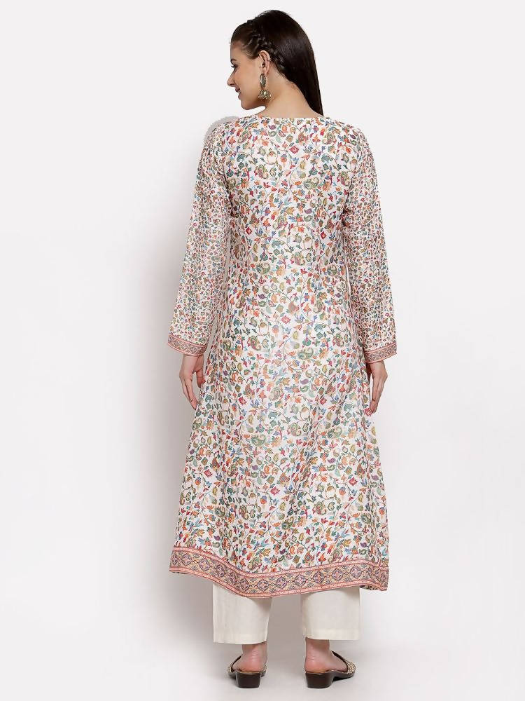 Myshka Women's Multi Cotton Printed Full Sleeve Round Neck Casual Kurta | Grab2Buy