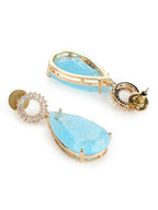 Blue Druzy Quartz Earrings- Ruby Raang | Grab2Buy