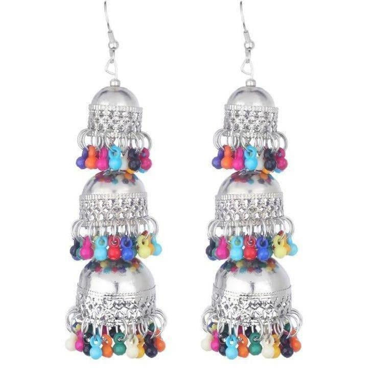 MS Fashion India Tassel Small Hanging Jhumka Multicolor Pearls Earrings For Occasions | Grab2Buy