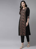 Yufta Women Black Ethnic Motifs Printed Paneled Kurta with Trouser | Grab2Buy