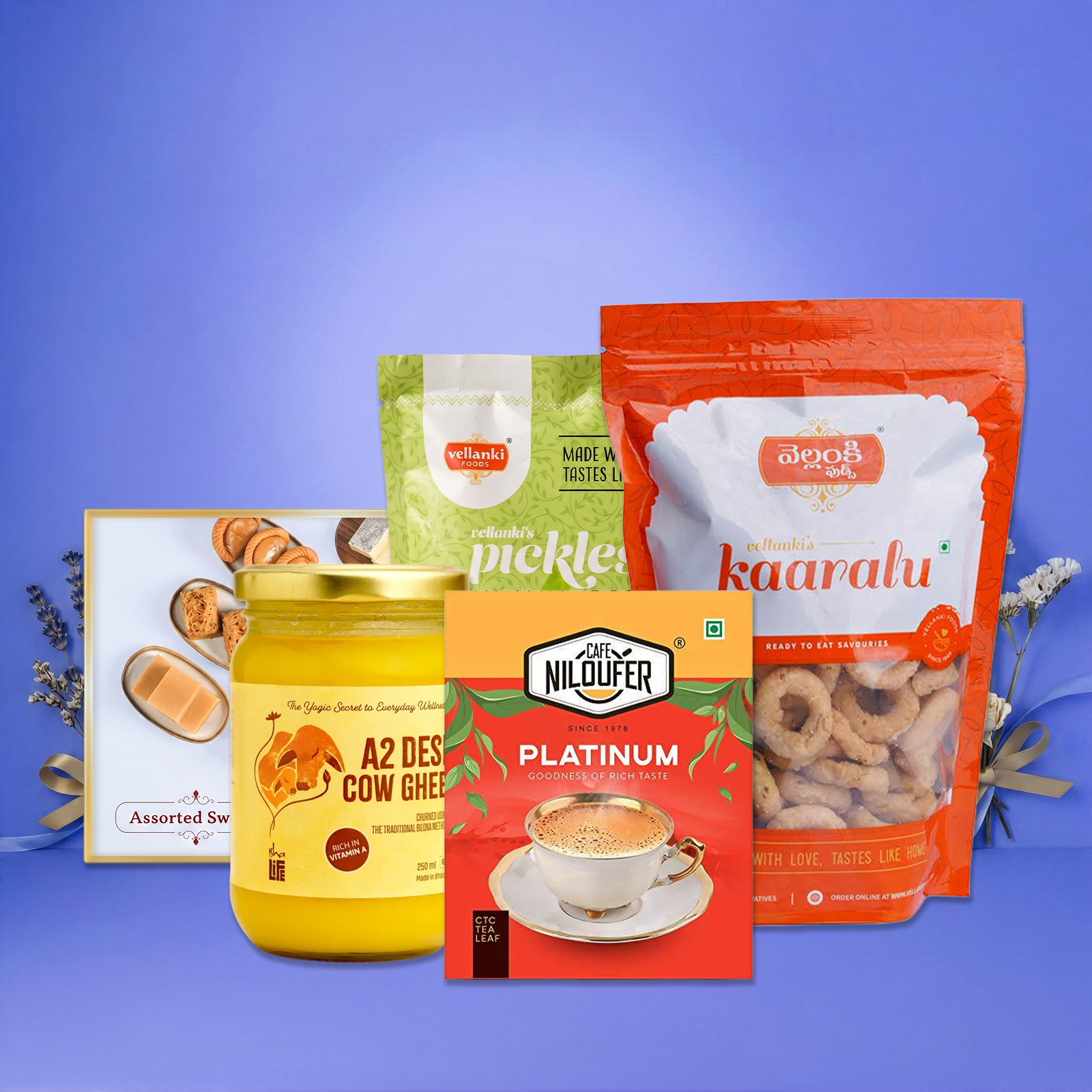 Straight From Her Kitchen Memories – The Nostalgia Food Hamper | Sweets, Ghee, Pickle, Tea & Traditional Snacks- kit | Swadesiicart