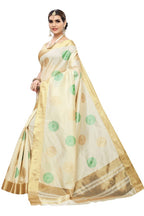 Vamika Cream Cotton Polyester Silk Weaving Saree | Grab2Buy