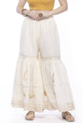 Mominos Fashion Cotton Off White Beautiful Gotta Work Sharara | Grab2Buy