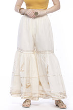 Mominos Fashion Cotton Off White Beautiful Gotta Work Sharara | Grab2Buy