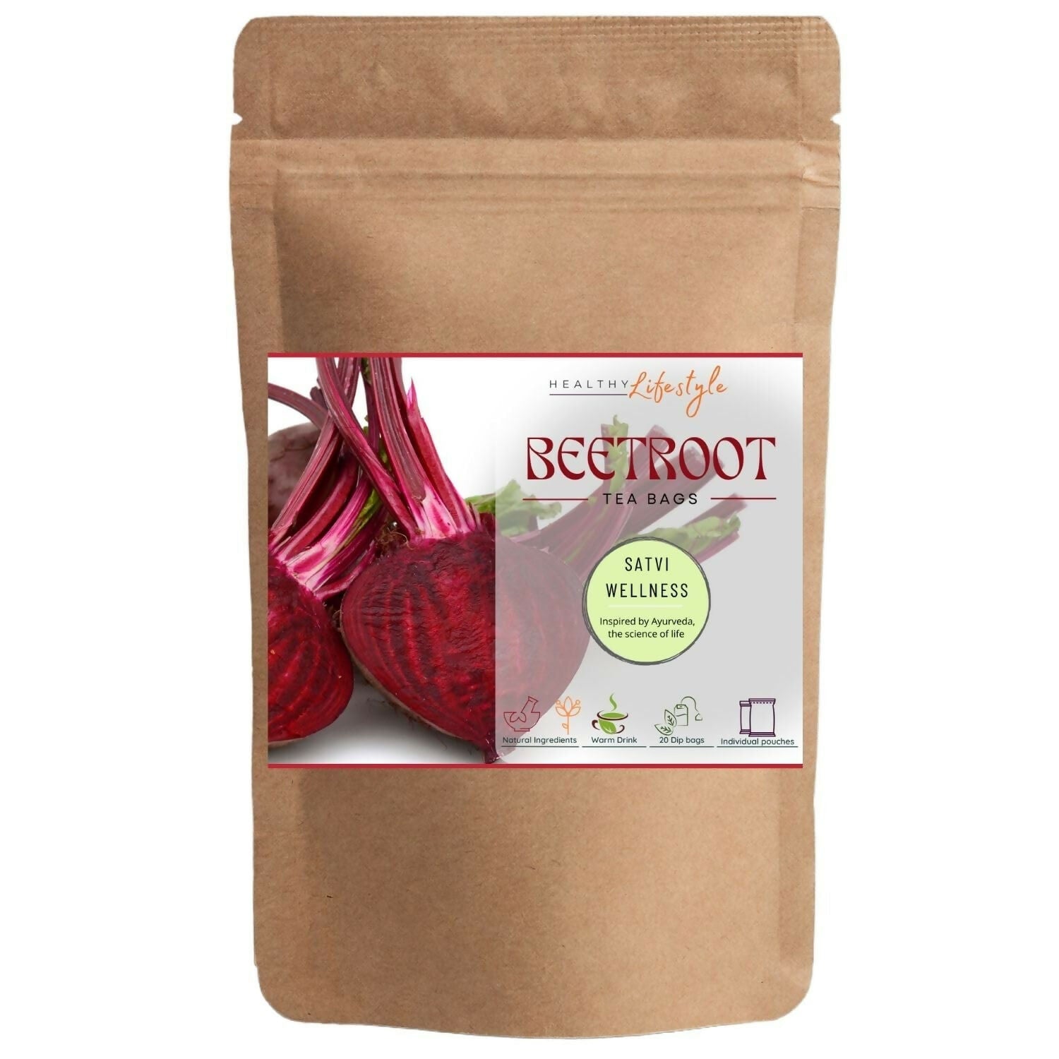 Satvi Wellness Beetroot Tea | Beetroot Tea Bags | Herbal Tea