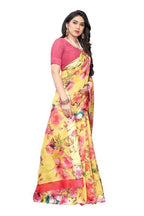 Vamika Yellow Linen Satin Border Saree (SONAKSHI 12 YELLOW ) | Grab2Buy
