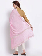Myshka Women's Pink Cotton Silk Printed Casual Dupatta | Grab2Buy