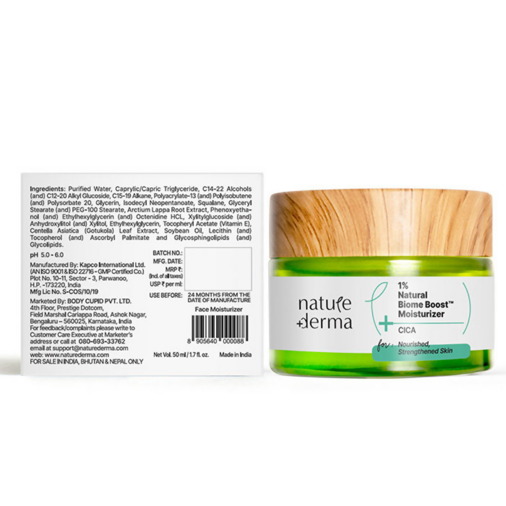 Nature Derma 1% Natural Biome-Boost Moisturizer With CICA | Grab2Buy