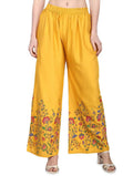 Mominos Fashion Mustard Floral Design Palazzo | Grab2Buy