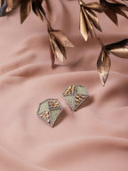 Kundan and Beaded Onyx Earrings in Green- Ruby Raang | Grab2Buy