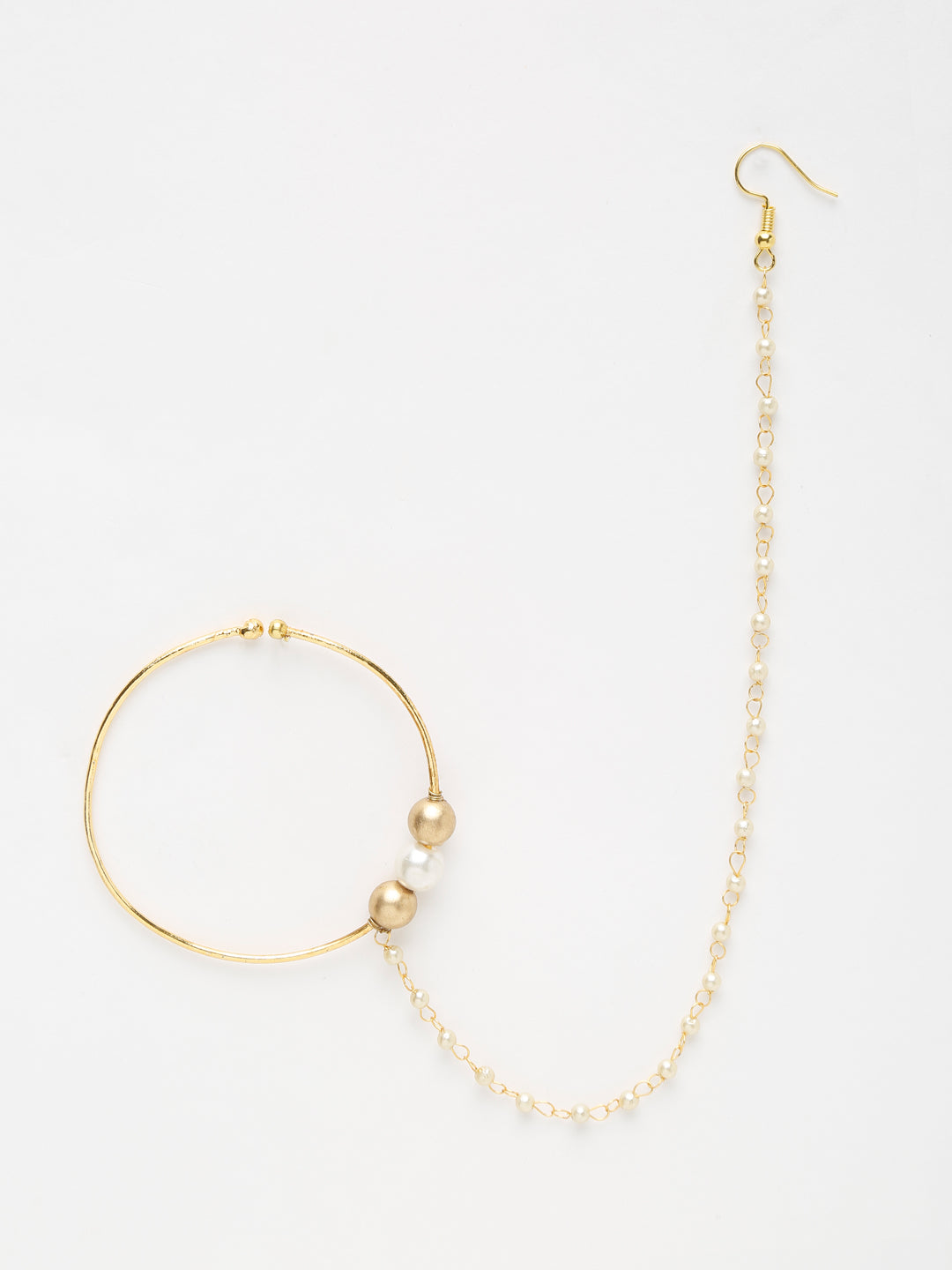 Gold-Polished Stone Nose Ring - Ruby Raang | Grab2Buy