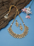 Kundan Neckpiece With Earrings - Ruby Raang | Grab2Buy