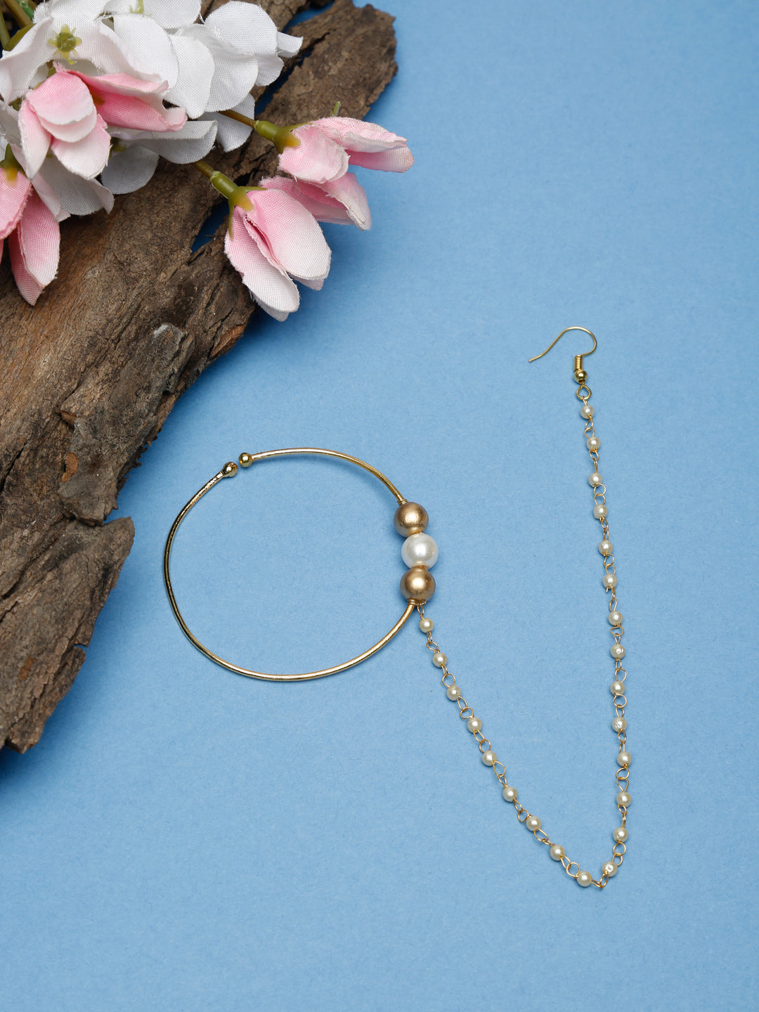 Gold-Polished Stone Nose Ring - Ruby Raang | Grab2Buy