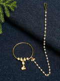 Gold-Polished Kundan Nose Ring - Ruby Raang | Grab2Buy