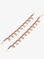 Women's Set Of 2 Red Anklets - Ruby Raang | Grab2Buy