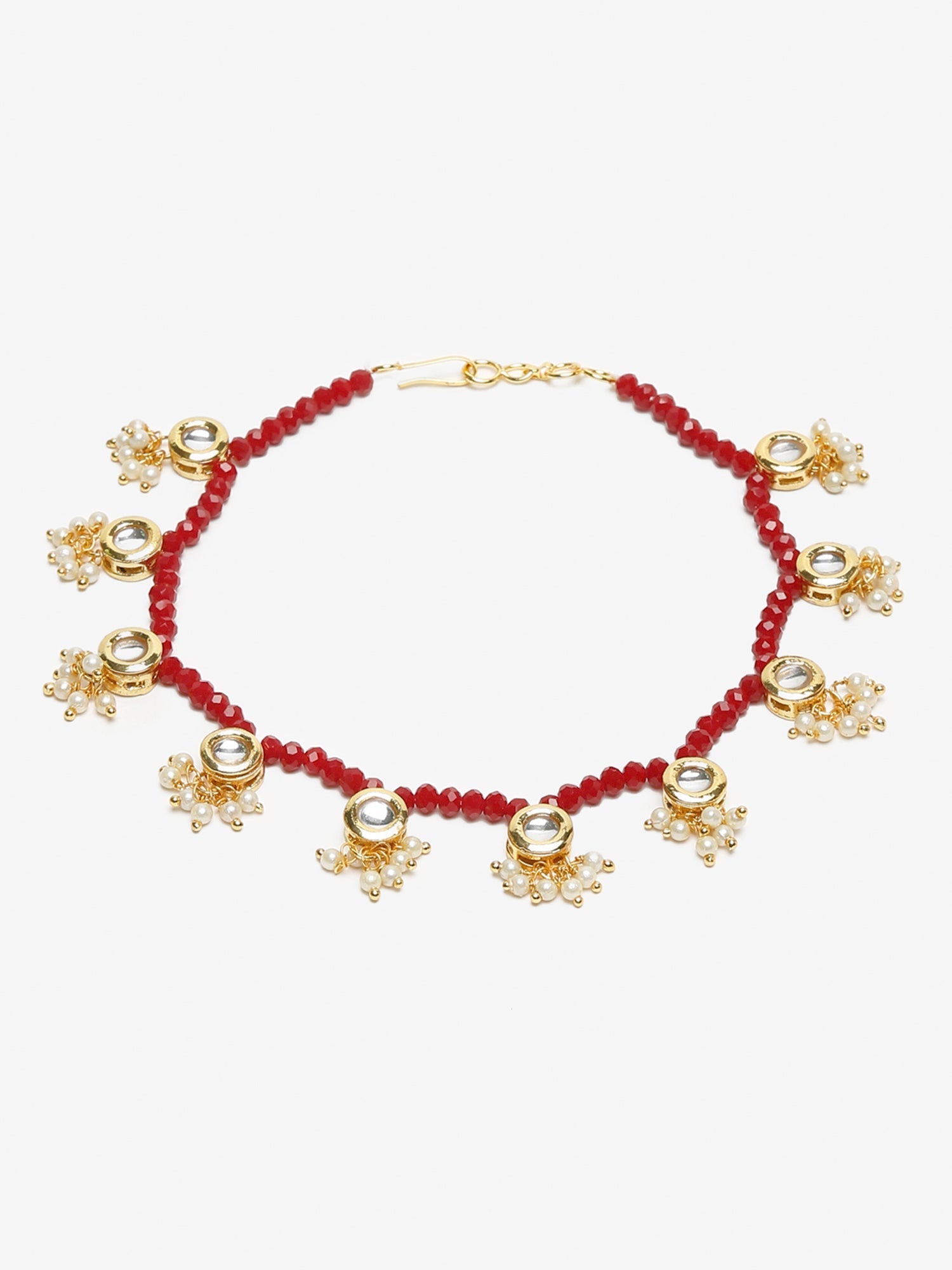 Women's Set Of 2 Red Anklets - Ruby Raang | Grab2Buy